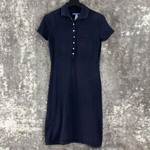 Vintage Esprit De Corp Sz S Navy Polo Shirt Dress Stretch Preppy Athleisure Snap